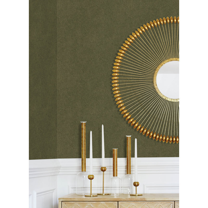 Papier peint adhésif L 18 pi x l 20,5 po RuSuede, Vert olive