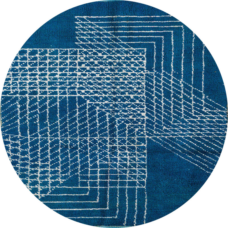 Tapis abstrait moderne 5210, Rond 3 pi