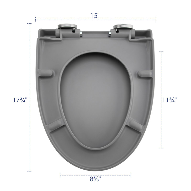Reno Elongated Toilet Seat, Soft-Close & Quick-Release, Glacier Gray