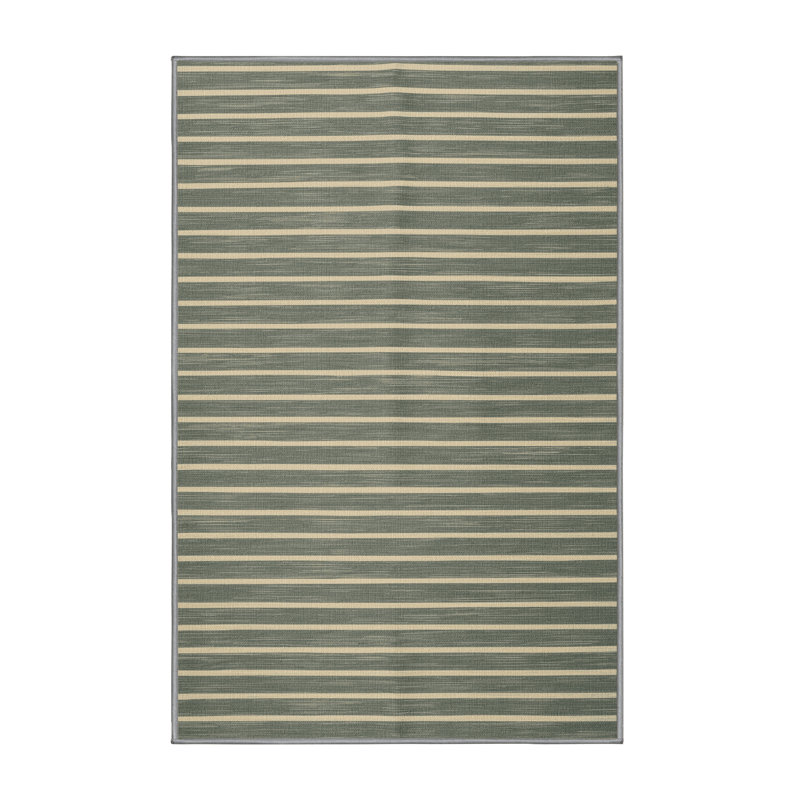 Machine Washable Horizontal Stripes Brown Area Rug, Rectangle 5' x 7'