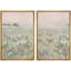 «Serene Meadow Field Pastel Floral Landscape In Hazy Dawn Light Modern Art Wall Decor», reproduction d'art encadrée sur toile, 2 pièces-98109004-98109005