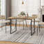 Antke Industrial Dining Table With 120cm Tabletop, Irregular Kitchen Wood Desk With 4-6 Seats, Wood Color
