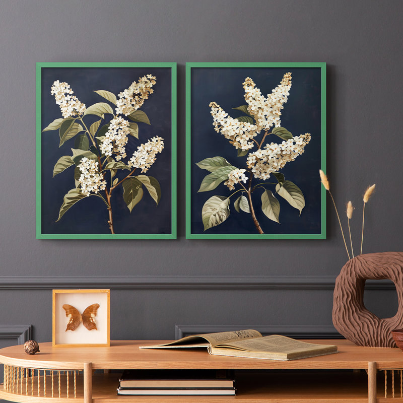 «FLORAL Series CLIV», reproduction encadrée de qualité supérieure - prête à être accrochée - aucun clou requis - aucun clou requis