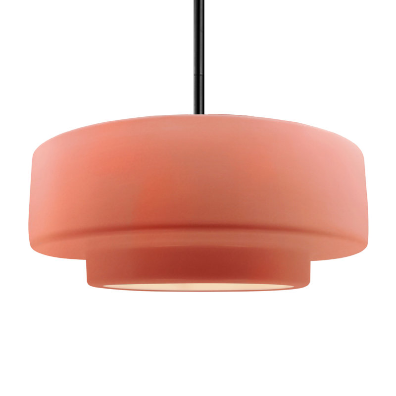 Luminaire suspendu à 1 lumière Meydan, Rosé brillant, H 6 po x l 16,25 po x P 16,25 po, Matte Black