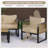 4-Piece Patio Conversation Set with Weather-Resistant Polyester Cushions for Backyard, Deck & Poolside Relaxation-1196227914