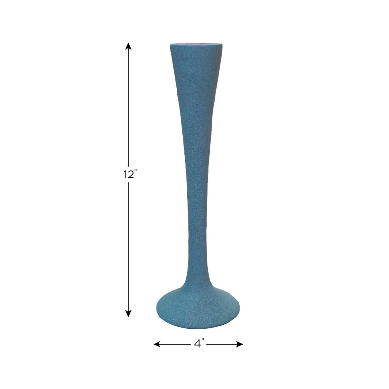 Bougeoir de table en aluminium, Bleu foncé, H 8 po x l 4 po x P 4 po