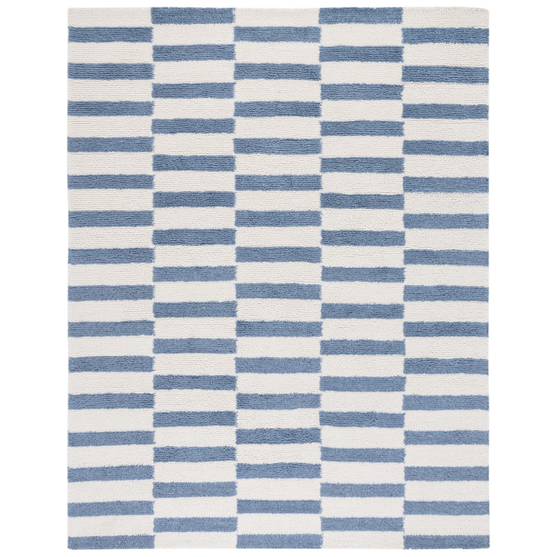 Tapis ivoire / bleu Vermont 555, Rectangle 3 pi x 5 pi