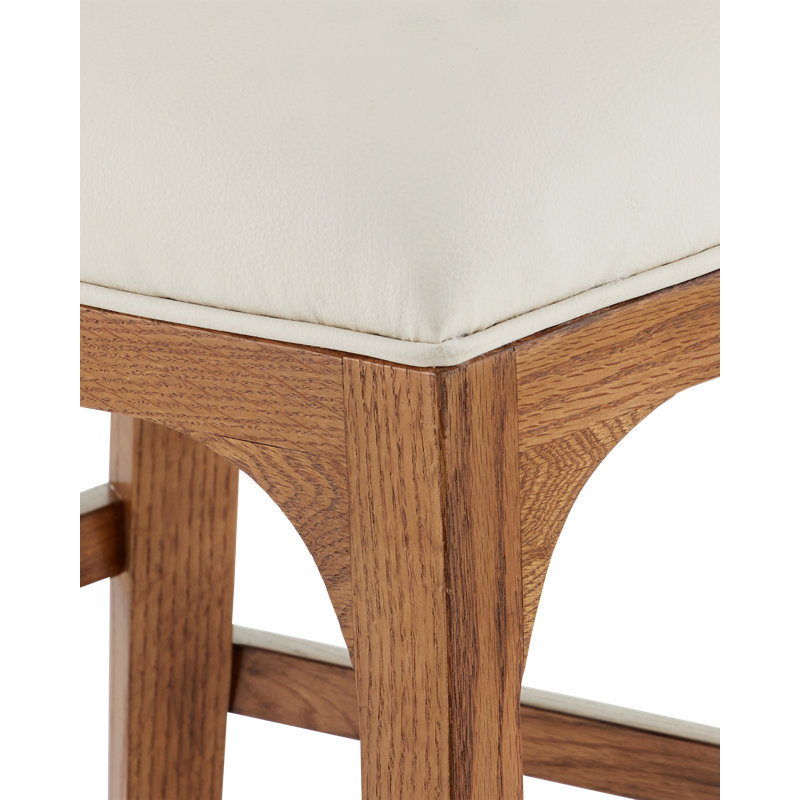 Inga Upholstered Stool with Solid Wood Frame, Counter Stool (26" Seat Height)