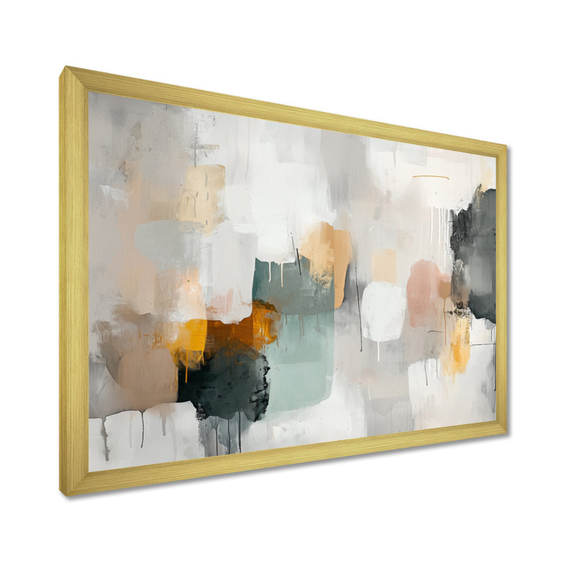 «Wideman Silence Of Minimalisme Soft Colors», art sur toile, H 16 po x l 32 po, Impression encadrée, Doré