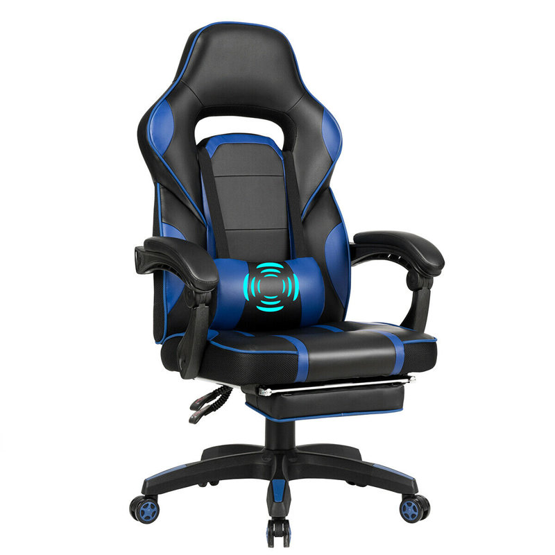 Fauteuil de jeu pc & racing Euclid, Noir / bleu
