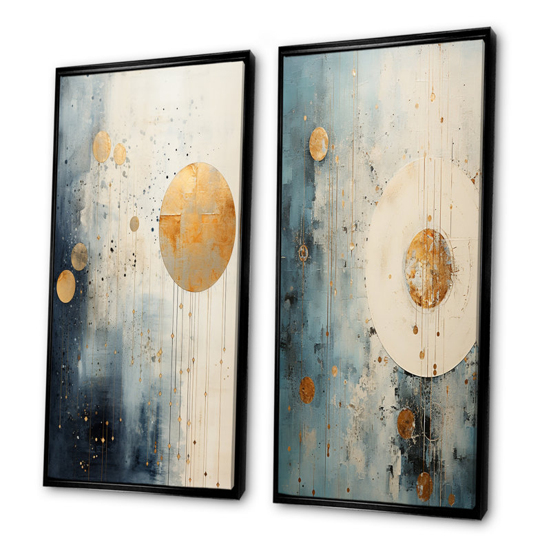 Melton - ensemble de 2 impressions sur toile astrologie, Cadre noir, H 28 po x l 25 po
