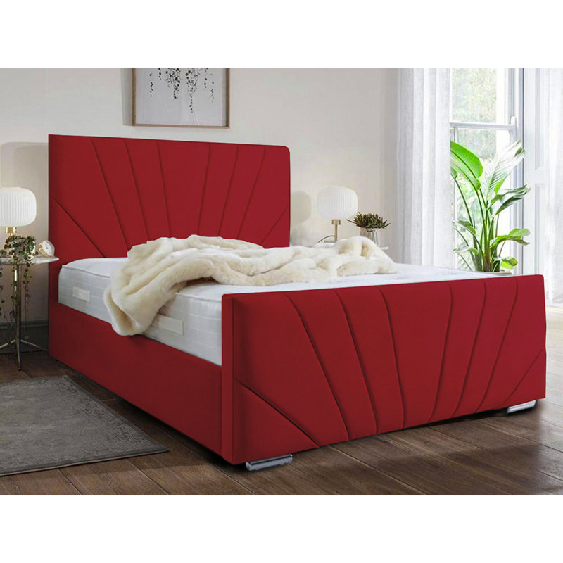 Ebenezer Upholstered Bed Frame, Red, Super King (6')