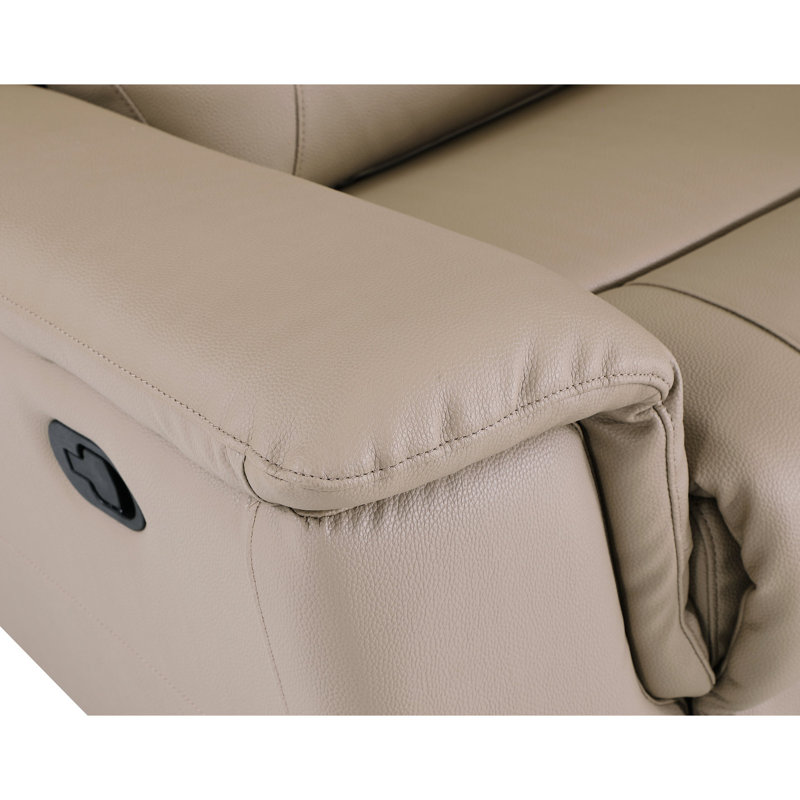 Siège inclinable en cuir avec soins lombaires - beige, base en acier inoxydable, dossier de chaise beige, élégant