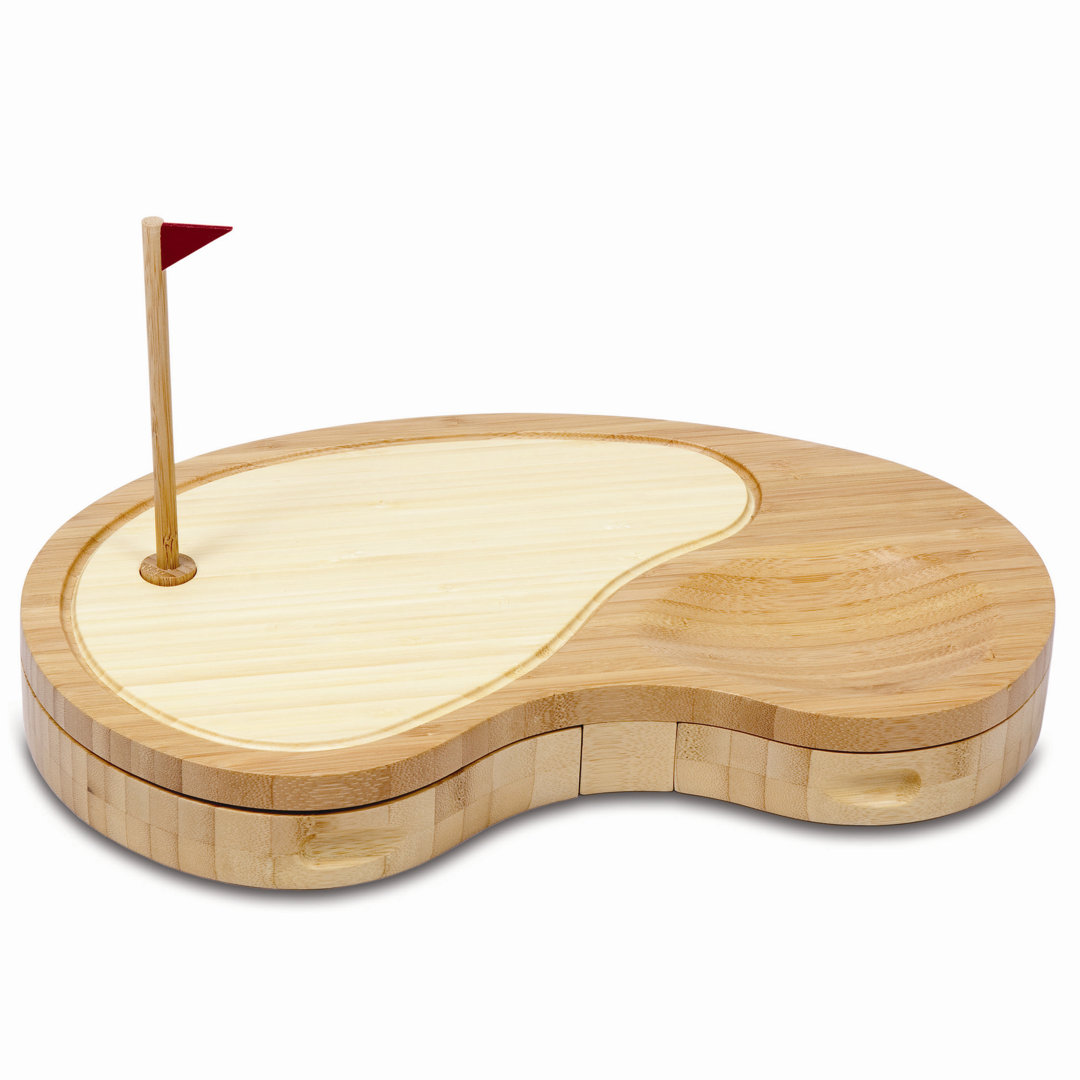 Sand Trap Golf Gift Cheese Board & Knife Set - Novelty Charcuterie Board with Cheese Knife Set - Cheese Boards Charcuterie Boards - Serving Platter Enoch Millwood Pines