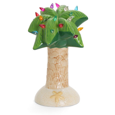 Palmier de Noël illuminé - Décorations de Noël hawaïennes - Arbre de Noël en céramique