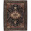 Hand-Knotted High-Quality Black and Rust Area Rug
