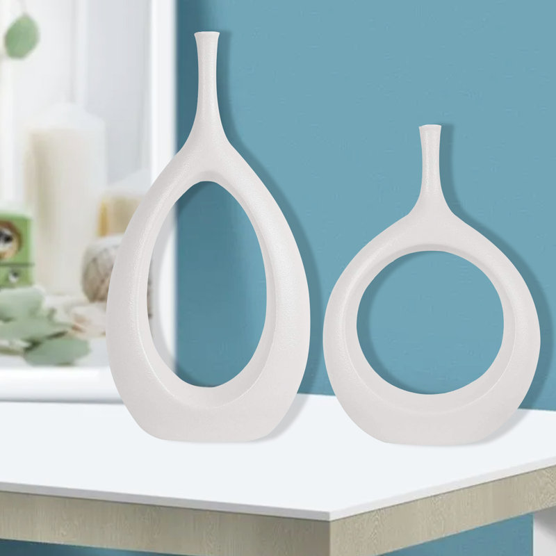 Dinges Handmade Ceramic / Porcelain Table Vase, White