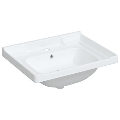 Belfry Bathroom Breit 48mm W White Ceramic Rectangular Sink with Overflow