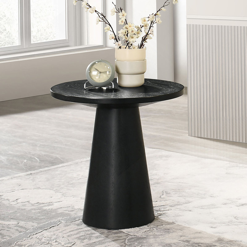 Table de bout contemporaine l 20,5 po, chêne, Noir