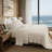 4 Pieces King Cotton Sheet Set,Off-White