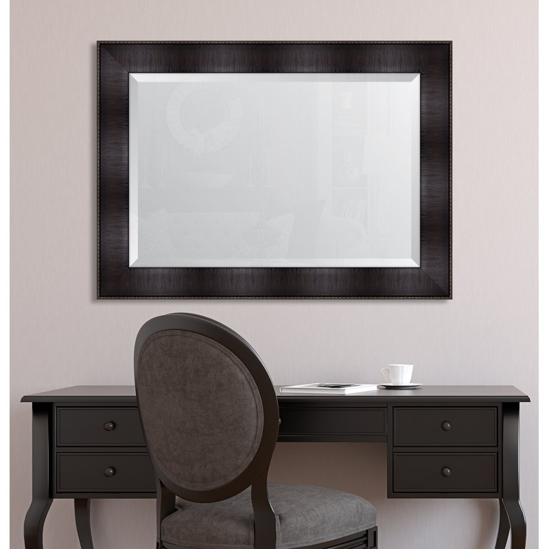 Miroir mural à cadre en résine expresso, H 44 po x l 32 po