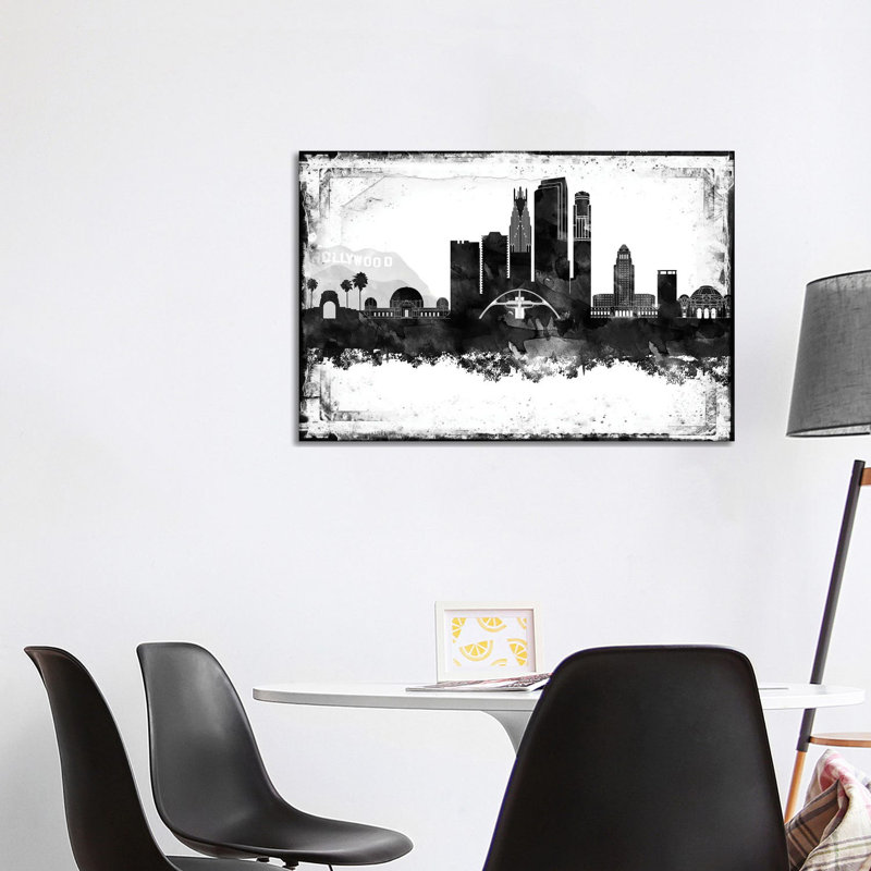 Los Angeles Skylines - Wrapped Canvas Print, 101.6 cm H x 66.04 cm W x 3.175 cm D