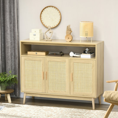 Buffet avec portes en rotin