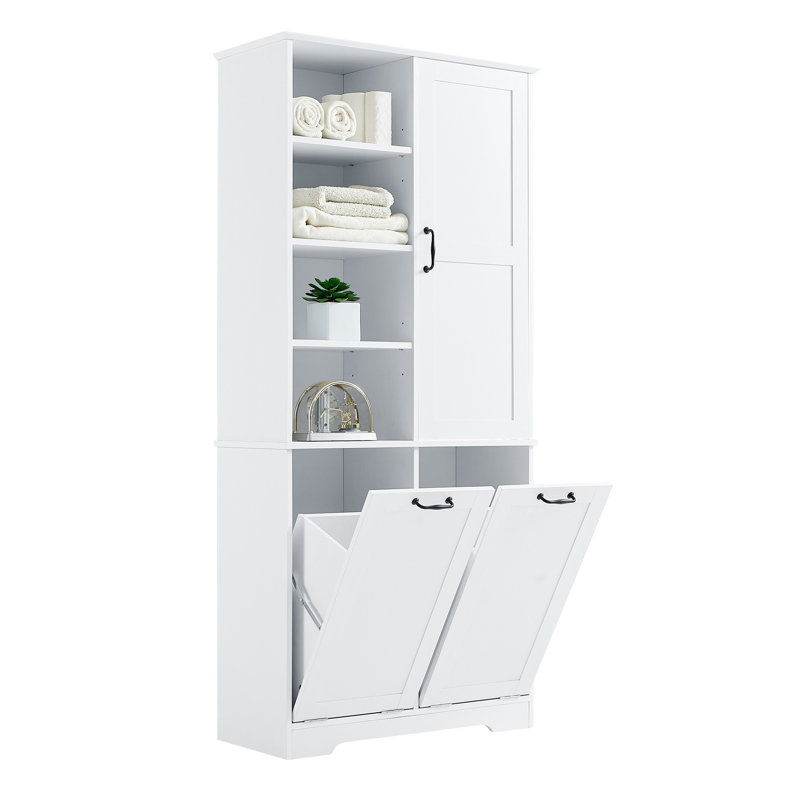 Bathroom Storage Cabinet With Doors And Drawers, White