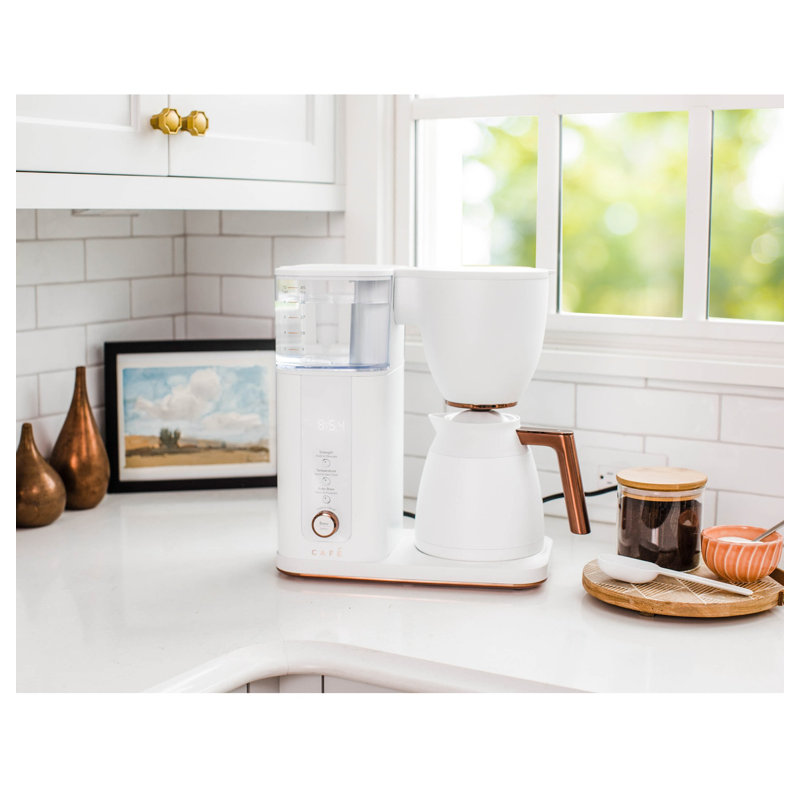 Café Specialty Drip Coffee Maker with Thermal Carafe, Matte White