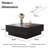 Cristyle 35.4'' Square Coffee Table Living Room Table Solid Wood Block Coffee Table Modern Coffee Table With 2 Storage Drawers-700714713