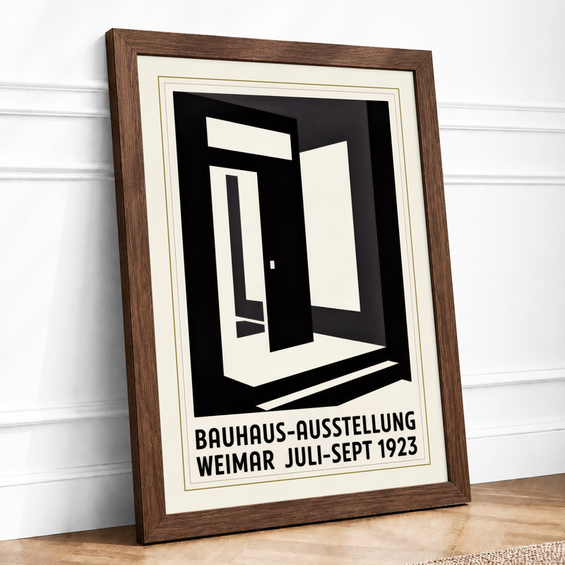 Bauhaus Weimar Geometric - Framed Print, A2 - 59.4 x 42.0 cm, Walnut