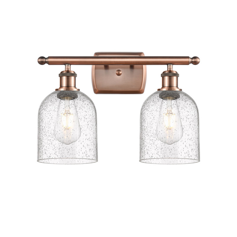Éclairage pour meuble-lavabo à 2 lumières à intensité variable Allysson, Bullé, Cuivre antique