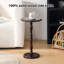 Table d'appoint ronde en bois massif, petite table d'appoint pour les petits espaces, table de bout / table de chevet moderne pour la chambre à coucher, le salon, les coins et le bureau, finition brune