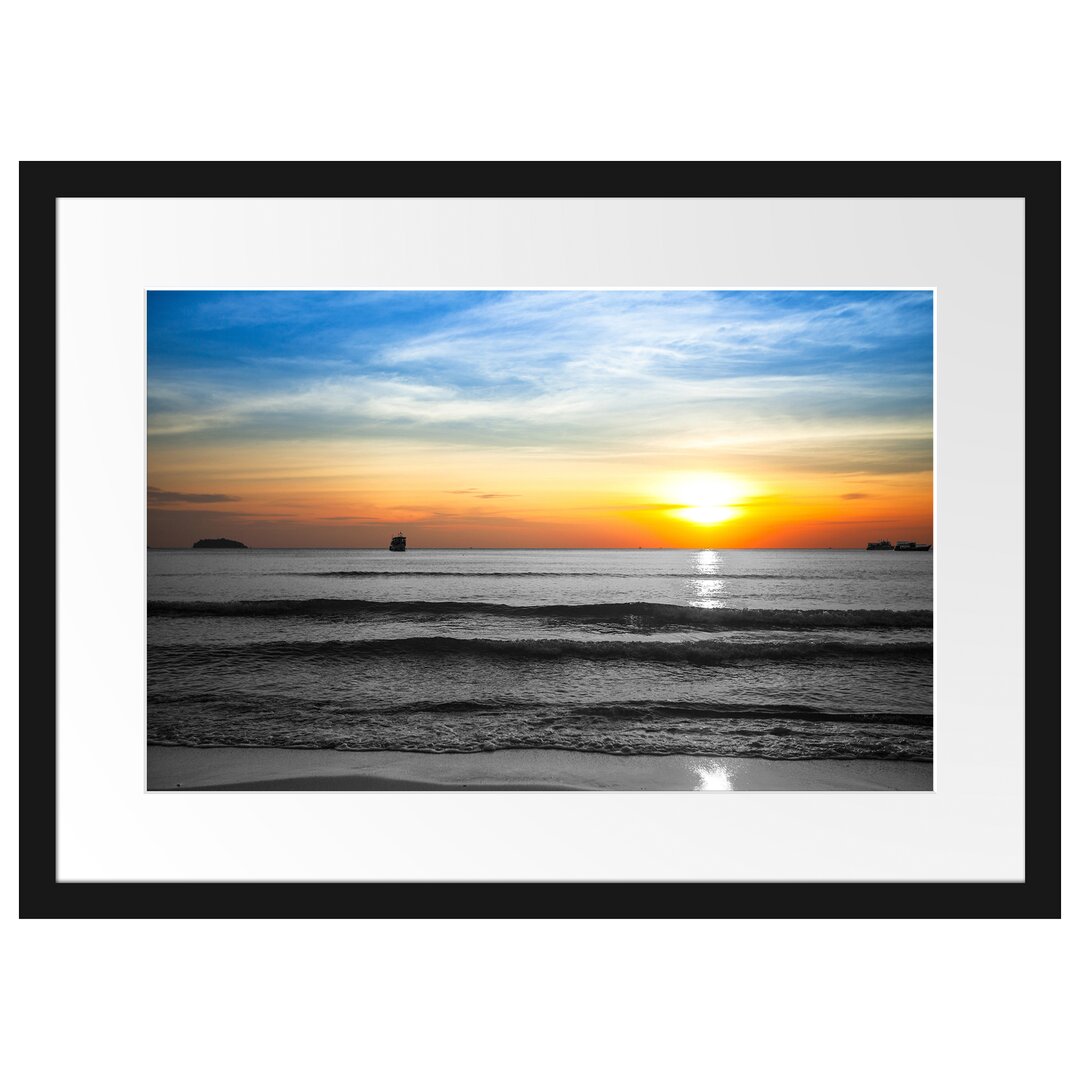 Gerahmtes Poster Malibu Beach Sunrise Water Sand