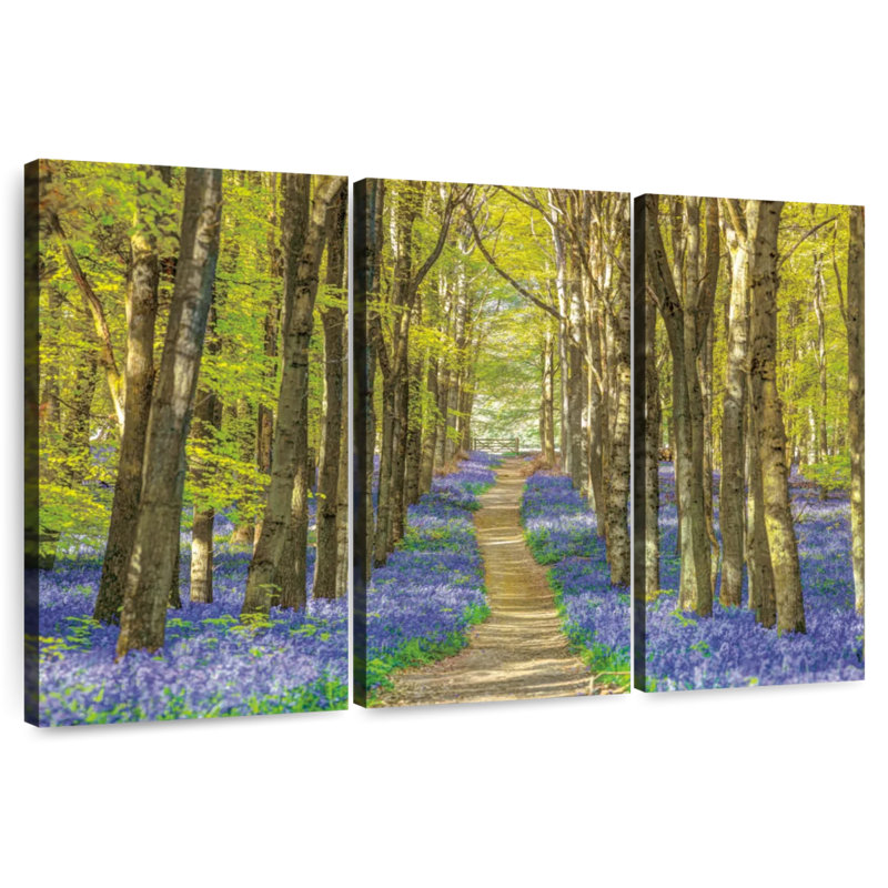 Bluebells de la forêt Harnek, H 48 po x l 74 po