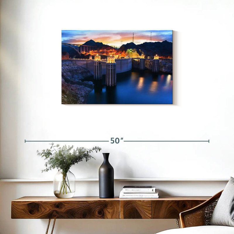 Nicci Hoover Dam At Night, 20" H x 30" W