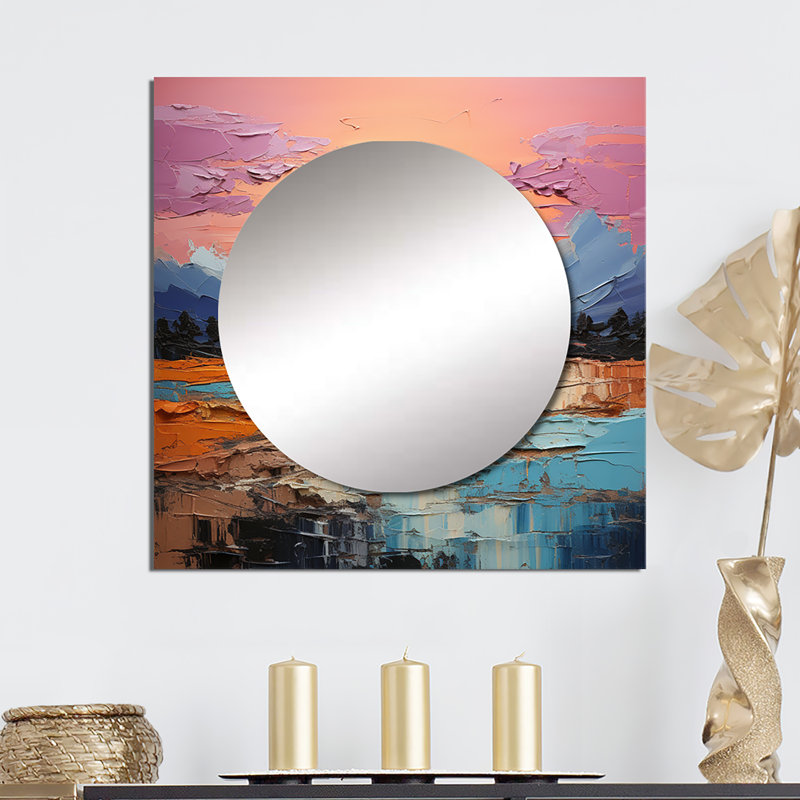 Amatury - Miroir carré abstrait pour paysages, 23 po x 23 po