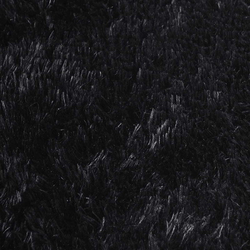 Shaggy Rug High Pile NAVARRA Black Polyester, Rectangle 130 x 200cm