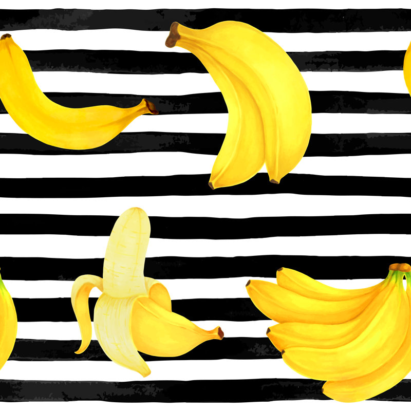 Bananas Illustration by Hulinska_Yevheniia - Wrapped Canvas Print, 76cm H x 76cm W x 3.8cm D