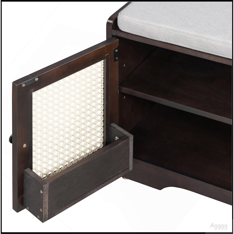 Banc de rangement Rustic, Beige, espresso