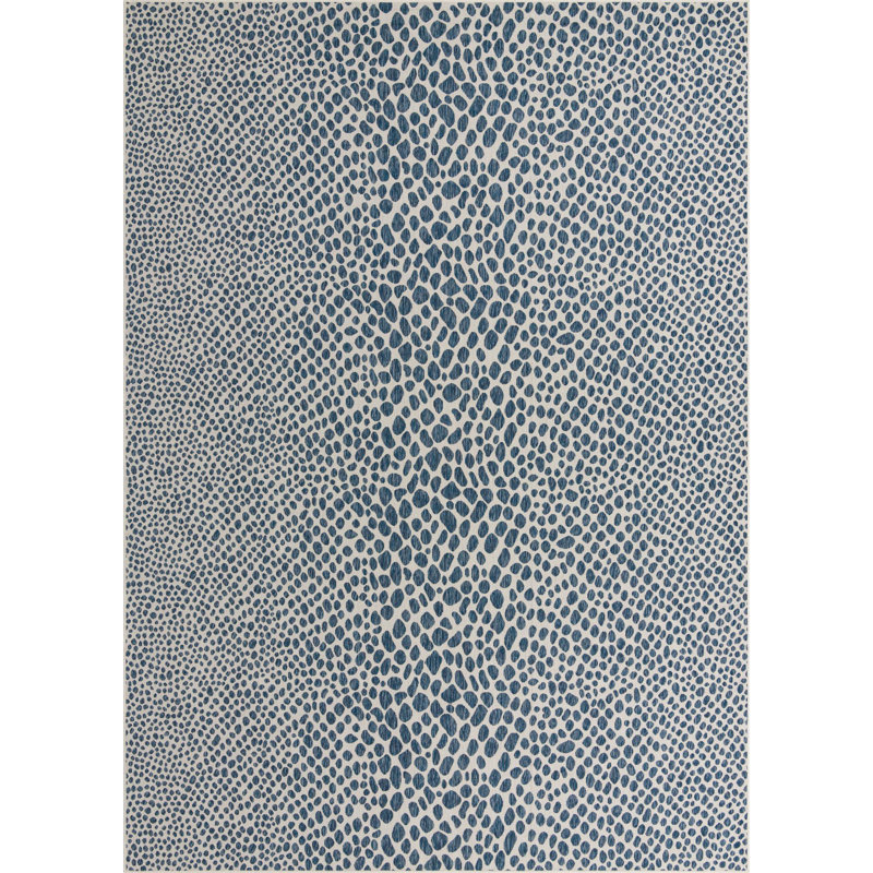 Outdoor Destiny Area Rug Navy Color, Rectangle 10' x 14'1"