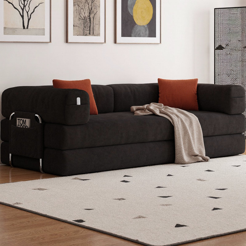 Canapé-lit Corduroy, Gris