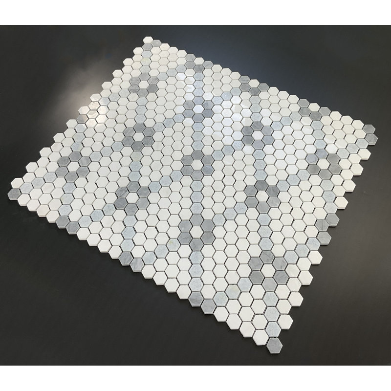Carrelage mosaïque Thassos, Thassos White/Blue Celeste/Bardiglio Marble
