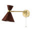 Applique murale à bras pivotant à DEL en métal et en rotin 1 lumière Mid-Century Acacio 25 po avec chaînette Acacio-1441879953
