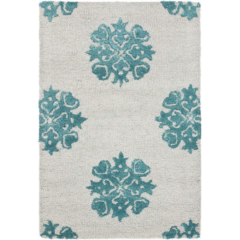 Candelo Hand Tufted Wool Floral Rug, Rectangle 7'6" x 9'6"