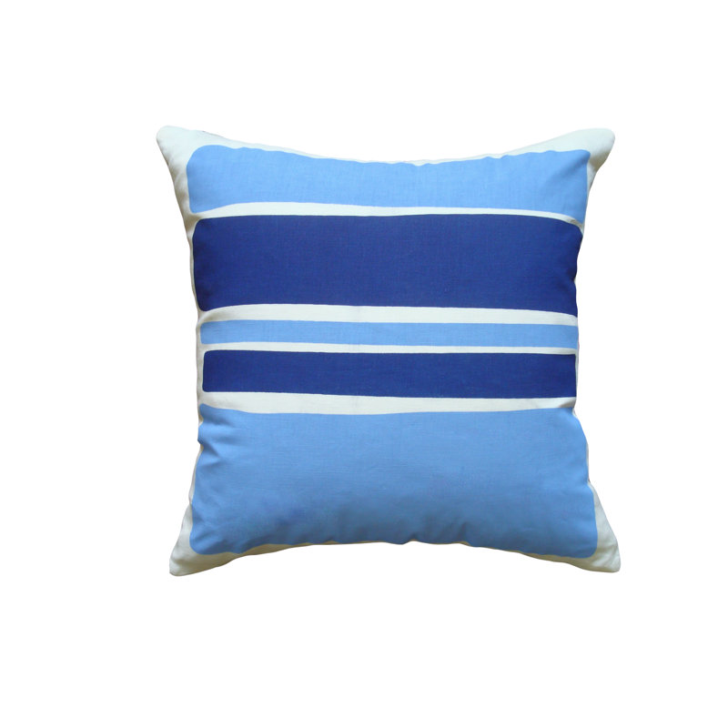 Housse et insert de coussin carré en lin Block, Cobalt