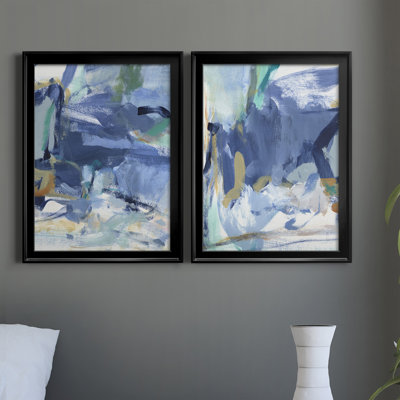 «Blue Room I», ensemble de 2 peintures sur toile encadrées