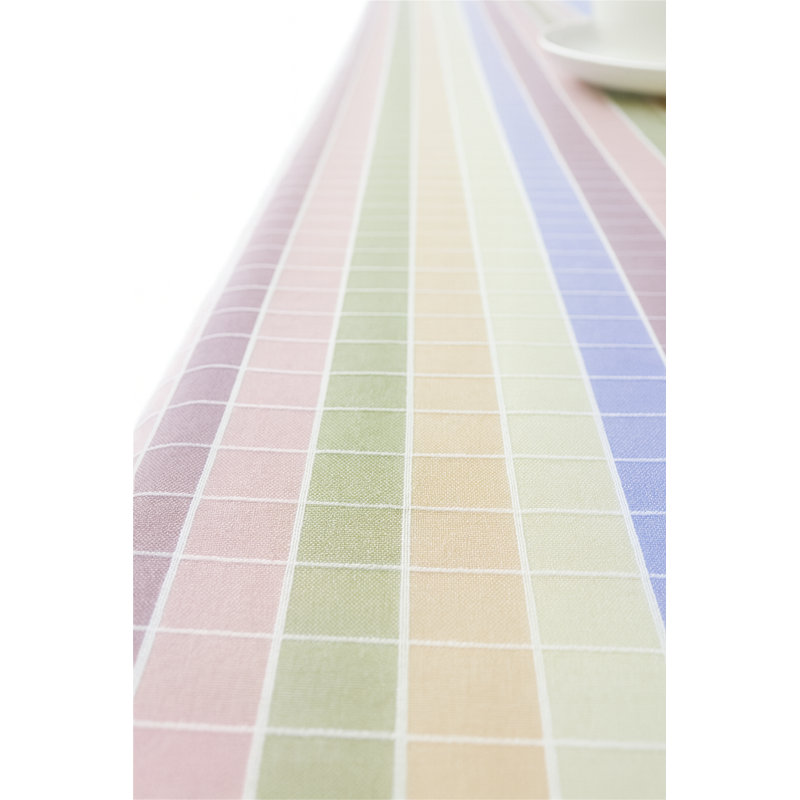 Rectangular Checkered Cotton Table Runner, 92" x 16"