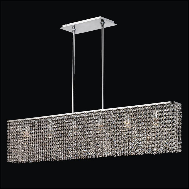 Luminaire suspendu linéaire pour îlot de cuisine 6 lumières Dollard