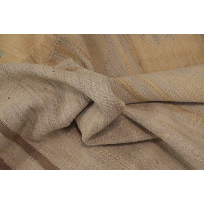 Tapis kilim en laine à teinture végétale tissé à plat 5 x 7
